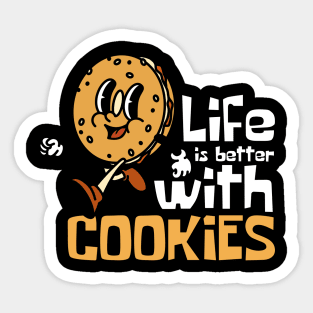 Life Is Better With Cookies Funny Mascot Sticker